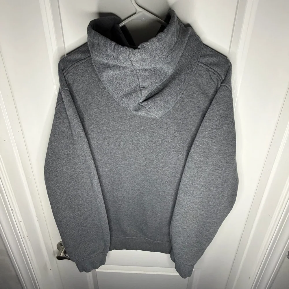Vintage Nike Hoodie Large Charcoal Grey Embroidered Swoosh Pullover Fleece Large